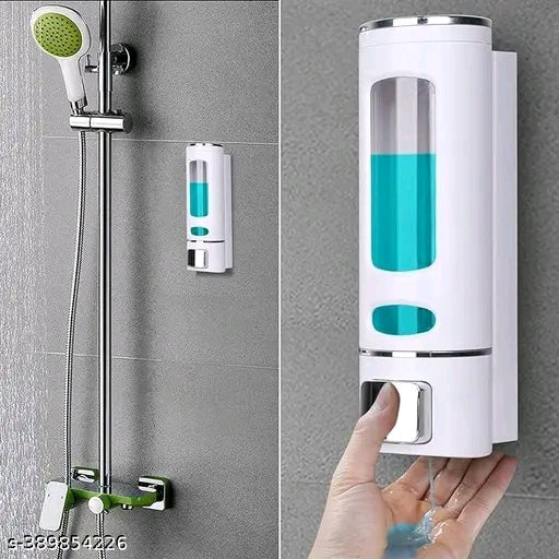 Wall Mounted Soap Dispenser - 1L Capacity Liquid Soap Shampoo Dispenser for Bathroom & Kitchen (White)