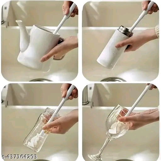 Soft Multifunctional Silicone Bottle Brush - Eco-Friendly Long Handle Cleaning Brush for Bottles & Cups