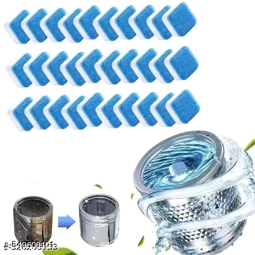 Easy to Use Washing Machine Cleaner | Premium Scale Cleaning Tablet | Washing Machine Drum/Tub Stain Remover | Descaling Effervescent Tables | All Front & Top Load Machine