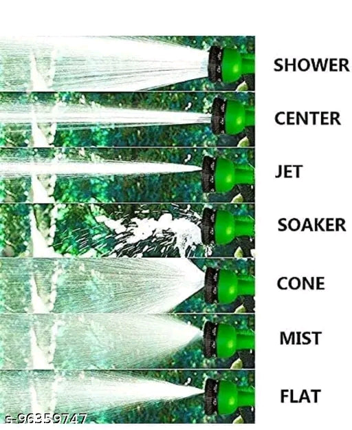 Kundra 7-Pattern Water Spray Hose Nozzle - Garden Hose Sprayer (Multicolor)