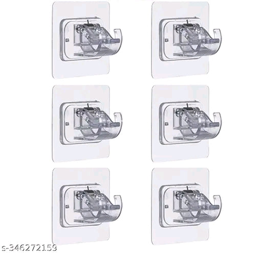 Pack of 4 self-adhesive curtain rod holders, wall brackets, towel rods, hook holder, mounting rods, holders, curtains, hook holders