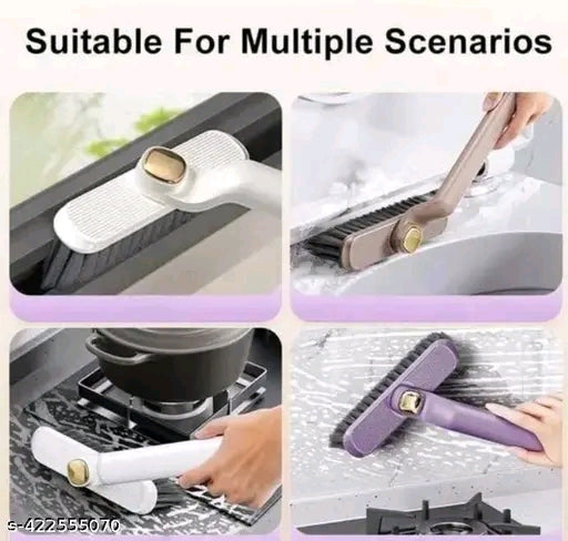 Hard Bristle Rotating Crevice Cleaning Brush - Grout Cleaner for Bathroom & Kitchen