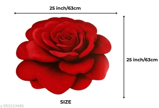 Red 3D Rose Flower Floor Mat – Decorative Anti-Slip Rug for Living Room, Bedroom & Entryway