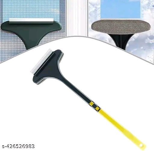 2-in-1 Multifunctional Window Screen Cleaning Brush with Extended Handle - Mesh Cleaner & Wiper