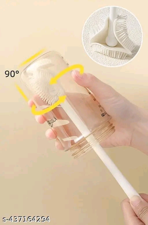 Soft Multifunctional Silicone Bottle Brush - Eco-Friendly Long Handle Cleaning Brush for Bottles & Cups