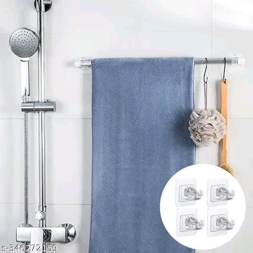 Pack of 4 self-adhesive curtain rod holders, wall brackets, towel rods, hook holder, mounting rods, holders, curtains, hook holders