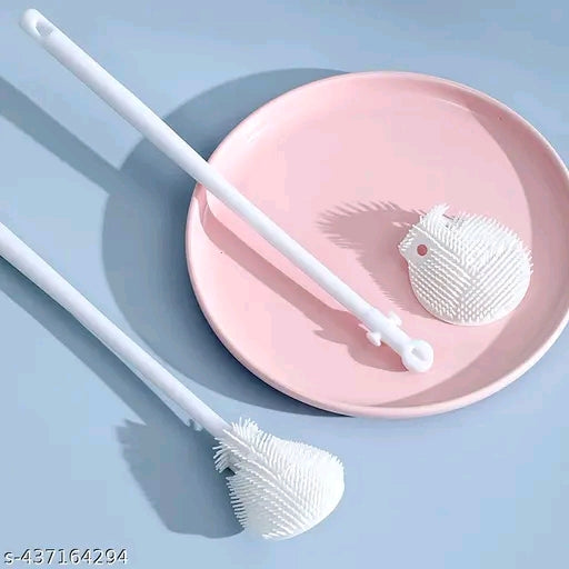 Soft Multifunctional Silicone Bottle Brush - Eco-Friendly Long Handle Cleaning Brush for Bottles & Cups