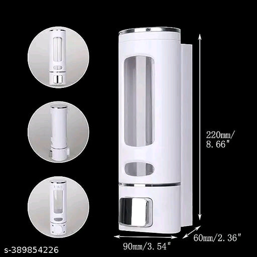 Wall Mounted Soap Dispenser - 1L Capacity Liquid Soap Shampoo Dispenser for Bathroom & Kitchen (White)