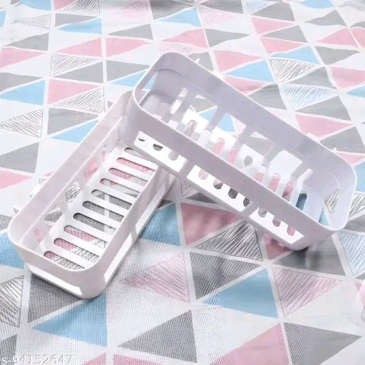 Bathroom Shelf Wall Mounted No Drill Storage Rack - 4 Piece Set (2 Shelves + 2 Soap Holders)