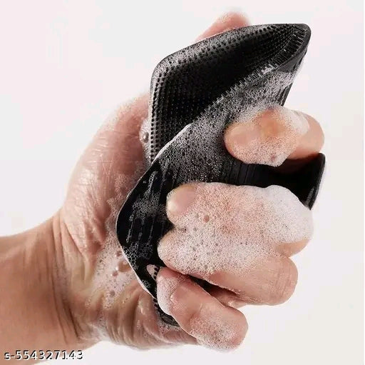 Silicone Body Scrubber Bath Brush - Exfoliating Body Brush with Ergonomic No-Slip Handle for Men & Women