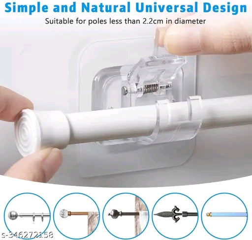 Pack of 4 self-adhesive curtain rod holders, wall brackets, towel rods, hook holder, mounting rods, holders, curtains, hook holders