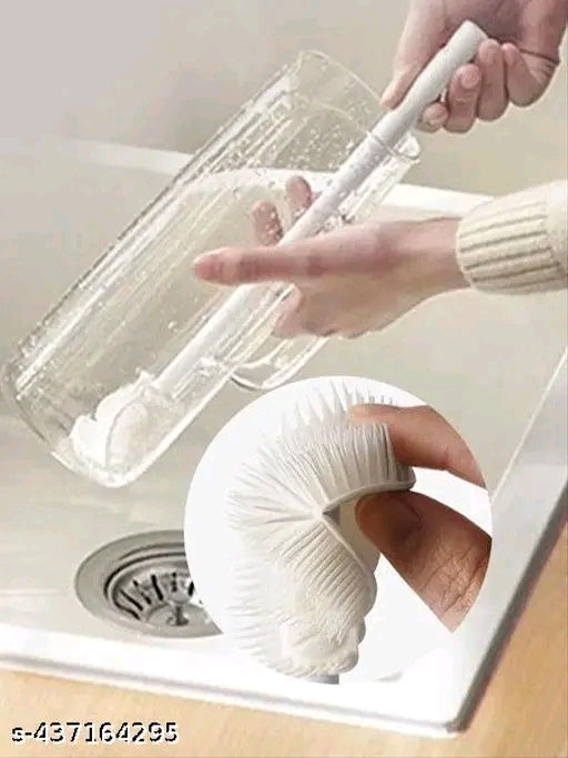 Soft Multifunctional Silicone Bottle Brush - Eco-Friendly Long Handle Cleaning Brush for Bottles & Cups