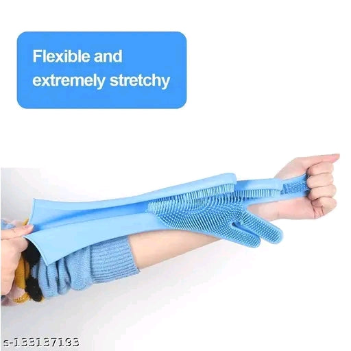 Stylo Silicone Cleaning Gloves - Magic Dishwashing Scrubber Gloves with Bristles