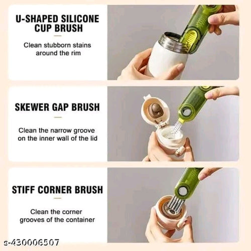 3-in-1 Multifunctional Bottle & Cup Cleaning Brush - Gap Cleaner, Lid Scrubber & Straw Brush
