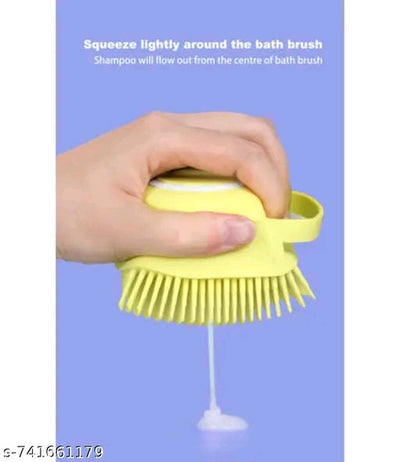 2-in-1 Silicone Shampoo Brush & Dispenser - Scalp Massager with Built-in Liquid Container
