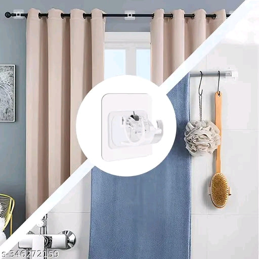 Pack of 4 self-adhesive curtain rod holders, wall brackets, towel rods, hook holder, mounting rods, holders, curtains, hook holders